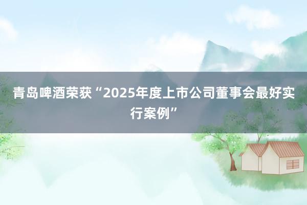 青岛啤酒荣获“2025年度上市公司董事会最好实行案例”